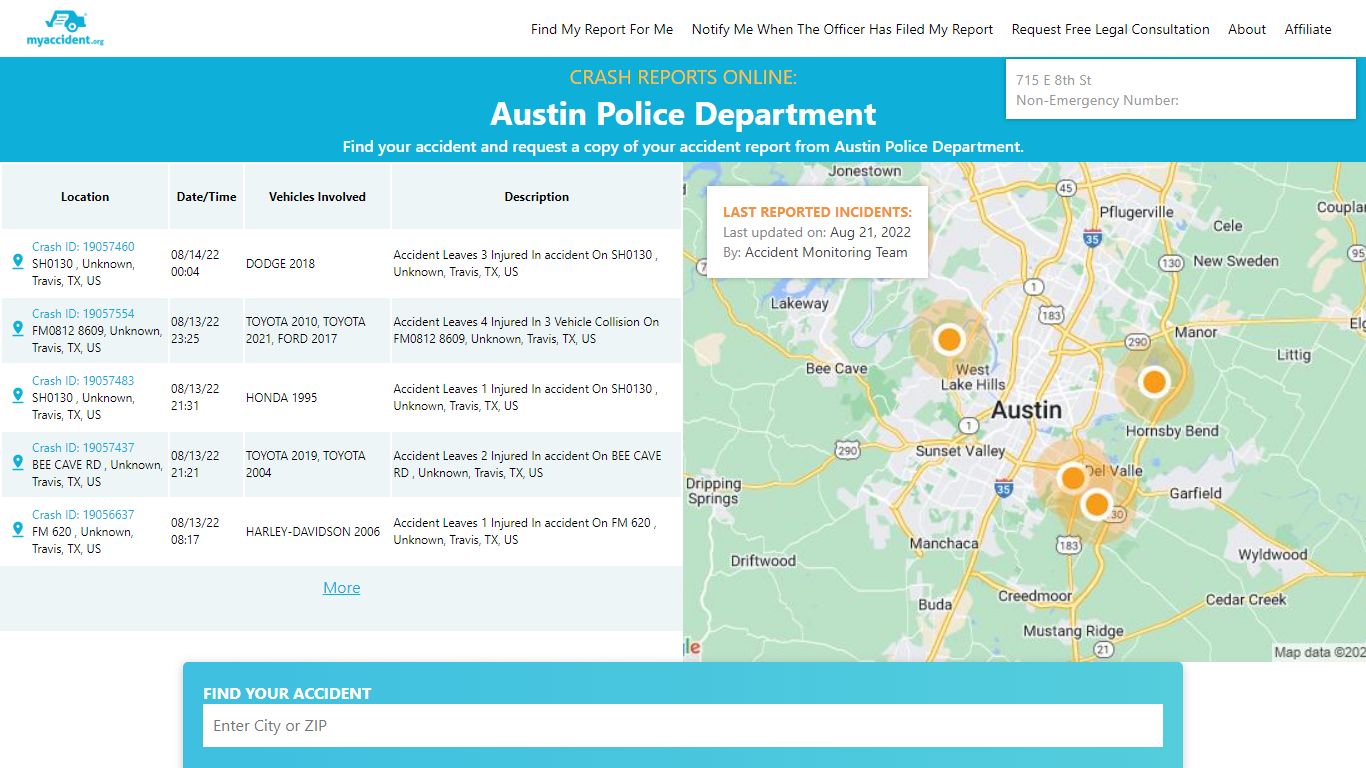 Online Crash Reports for Austin Police Department - MyAccident.org